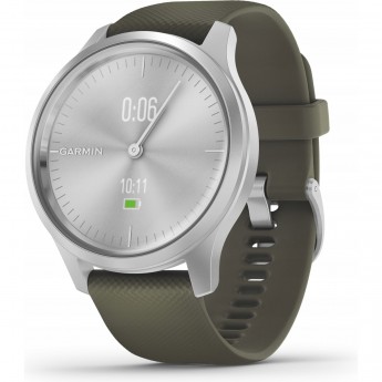 Часы GARMIN VIVOMOVE STYLE серебристый с травяным силиконовым ремешком Часы GARMIN VIVOMOVE STYLE серебристый с травяным силиконовым ремешком