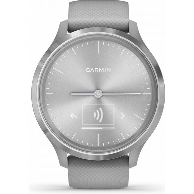 Гибридные смарт-часы GARMIN VIVOMOVE 3, S/E EU, SILVER, POWDER GRAY, SILICONE 010-02239-20